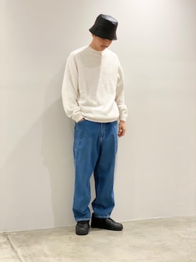 「BEAUTY&YOUTH UNITED ARROWS（ビューティーアンドユースユナイテッドアローズ）のBY ユニバーサル バケットハット（ハット、ブラック系）」を使った、Shouichi Yokoyamaさん（メンズ・178cm）の冬コーディネート