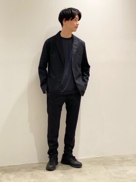 「BEAUTY&YOUTH UNITED ARROWS（ビューティーアンドユースユナイテッドアローズ）のBY ハイゲージ コットン スウェット カットソー（Tシャツ/カットソー、ブルー系）」を使った、Shouichi Yokoyamaさん（メンズ・178cm）の春コーディネート