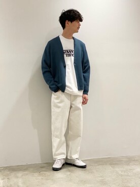「BEAUTY&YOUTH UNITED ARROWS（ビューティーアンドユースユナイテッドアローズ）のBY バルーンシルエット 5P スラブデニムパンツ（デニムパンツ、ホワイト系）」を使った、Shouichi Yokoyamaさん（メンズ・178cm）の春コーディネート