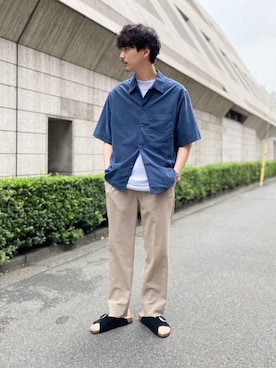 「BIRKENSTOCK（ビルケンシュトック）の【別注】 ＜BIRKENSTOCK（ビルケンシュトック）＞ AROSA BIG BUCKLE/サンダル（サンダル、ブラック系）」を使った、Shouichi Yokoyamaさん（メンズ・178cm）の春コーディネート