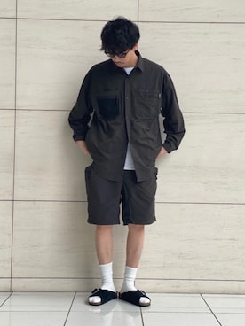 「BEAUTY&YOUTH UNITED ARROWS（ビューティーアンドユースユナイテッドアローズ）のBY 10oz ヘビー ワイド Ｔシャツ（Tシャツ/カットソー、シルバー系）」を使った、Shouichi Yokoyamaさん（メンズ・178cm）の春コーディネート