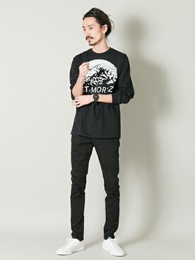 「REPRODUCTION OF FOUND（リプロダクションオブファウンド）のRED SEAM　別注 GERMAN TRAINER（スニーカー）」を使った、otsukiさん（メンズ・184cm）の春コーディネート