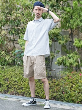 「URBAN RESEARCH（アーバンリサーチ）のアイテム（ハンチング/ベレー帽）」を使った、otsukiさん（メンズ・184cm）の春コーディネート