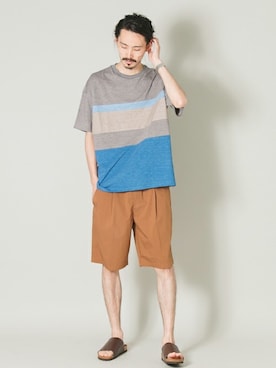 「URBAN RESEARCH（アーバンリサーチ）のアイテム（サンダル）」を使った、otsukiさん（メンズ・184cm）の夏コーディネート