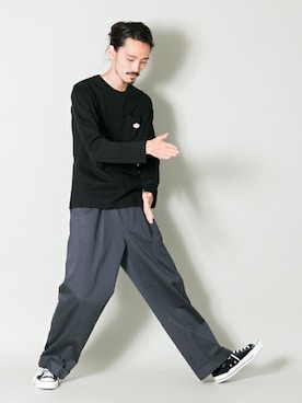 「Vincent et Mireille（バンソンエミレイユ）のアイテム」を使った、otsukiさん（メンズ・184cm）の秋コーディネート