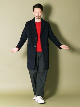 「URBAN RESEARCH（アーバンリサーチ）のアイテム（チェスターコート）」を使った、otsukiさん（メンズ・184cm）の秋コーディネート