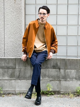 「Vincent et Mireille（バンソンエミレイユ）のアイテム」を使った、otsukiさん（メンズ・184cm）の秋コーディネート
