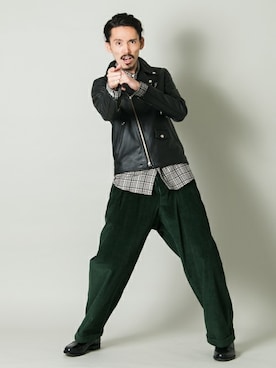 「URBAN RESEARCH（アーバンリサーチ）のアイテム（ライダースジャケット）」を使った、otsukiさん（メンズ・184cm）の秋コーディネート