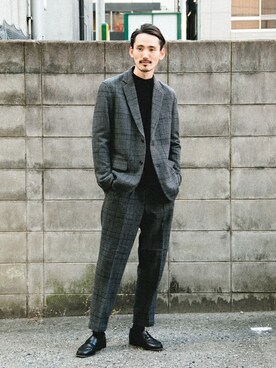 「URBAN RESEARCH（アーバンリサーチ）のC/A片畦モックネック（ニット/セーター）」を使った、otsukiさん（メンズ・184cm）の冬コーディネート