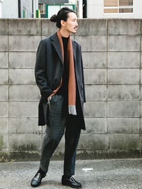 「URBAN RESEARCH（アーバンリサーチ）のアイテム（チェスターコート）」を使った、otsukiさん（メンズ・184cm）の冬コーディネート