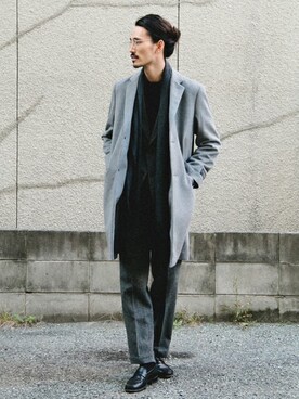 「URBAN RESEARCH（アーバンリサーチ）のアイテム（チェスターコート）」を使った、otsukiさん（メンズ・184cm）の冬コーディネート