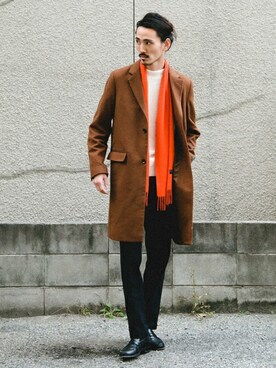 「URBAN RESEARCH（アーバンリサーチ）のアイテム（チェスターコート）」を使った、otsukiさん（メンズ・184cm）の冬コーディネート