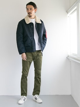 「Alpha Industries（アルファインダストリーズ）のアイテム」を使った、otsukiさん（メンズ・184cm）の夏コーディネート