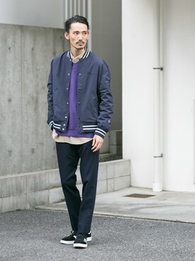 「Champion（チャンピオン）のアイテム（ブルゾン）」を使った、otsukiさん（メンズ・184cm）の秋コーディネート