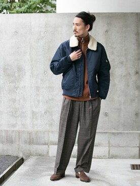 「Alpha Industries（アルファインダストリーズ）のアイテム」を使った、otsukiさん（メンズ・184cm）の秋コーディネート