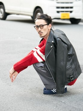 「URBAN RESEARCH（アーバンリサーチ）のアイテム（ライダースジャケット）」を使った、otsukiさん（メンズ・184cm）の秋コーディネート