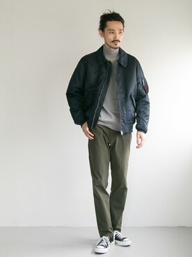 「Alpha Industries（アルファインダストリーズ）のアイテム」を使った、otsukiさん（メンズ・184cm）の秋コーディネート