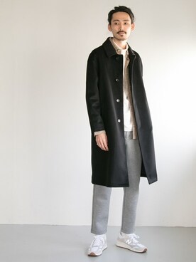 「Champion」｜「アイテム（ステンカラーコート）」を使った、otsukiさん（メンズ・184cm）の秋コーディネート