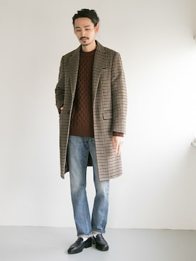 「URBAN RESEARCH（アーバンリサーチ）のアイテム（チェスターコート）」を使った、otsukiさん（メンズ・184cm）の秋コーディネート