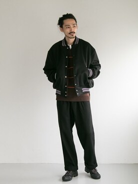 「SKOOKUM（スクーカム）のアイテム（ブルゾン）」を使った、otsukiさん（メンズ・184cm）の秋コーディネート