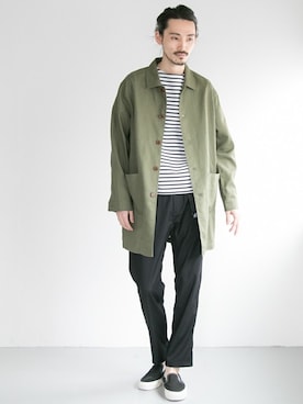 「URBAN RESEARCH（アーバンリサーチ）のアイテム（ステンカラーコート）」を使った、otsukiさん（メンズ・184cm）の冬コーディネート