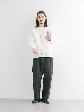 「ノーカラー」｜「アイテム（ノーカラージャケット）」を使った、otsukiさん（メンズ・184cm）の冬コーディネート