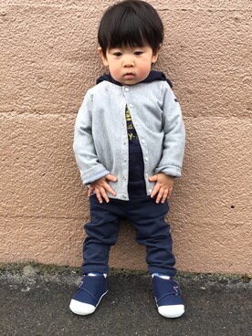 「1歳5ヶ月」｜「アイテム（その他アウター）」を使った、ケイさん（キッズ・70cm）の春コーディネート