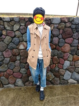 「Champion（チャンピオン）のアイテム（ハンチング/ベレー帽）」を使った、とんこつさん（メンズ・166cm）の春コーディネート