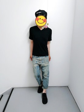 「Champion（チャンピオン）のアイテム（ハンチング/ベレー帽）」を使った、とんこつさん（メンズ・166cm）の夏コーディネート