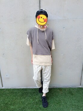 「Champion（チャンピオン）のアイテム（ハンチング/ベレー帽）」を使った、とんこつさん（メンズ・166cm）の夏コーディネート