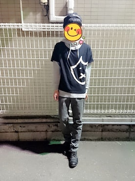 「Champion（チャンピオン）のアイテム（ハンチング/ベレー帽）」を使った、とんこつさん（メンズ・166cm）の秋コーディネート