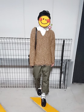 「Champion（チャンピオン）のアイテム（ハンチング/ベレー帽）」を使った、とんこつさん（メンズ・166cm）の秋コーディネート