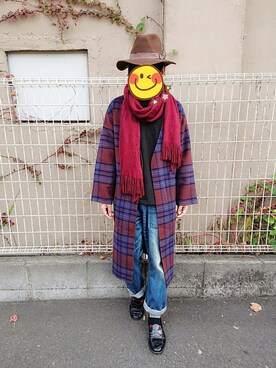 「HARE（ハレ）のアイテム（その他アウター、ブラウン系）」を使った、とんこつさん（メンズ・166cm）の冬コーディネート
