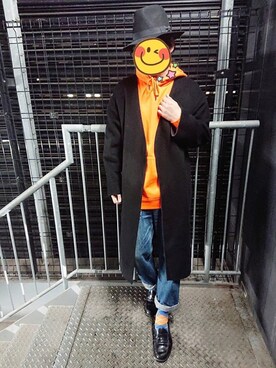 「HARE（ハレ）のアイテム（その他アウター、ブラウン系）」を使った、とんこつさん（メンズ・166cm）の冬コーディネート