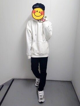 「Champion（チャンピオン）のアイテム（ハンチング/ベレー帽）」を使った、とんこつさん（メンズ・166cm）の冬コーディネート