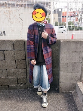 「HARE（ハレ）のアイテム（その他アウター、ブラウン系）」を使った、とんこつさん（メンズ・166cm）の春コーディネート