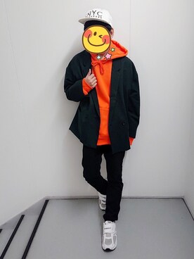 「HARE（ハレ）のアイテム（テーラードジャケット、グリーン系）」を使った、とんこつさん（メンズ・166cm）の春コーディネート