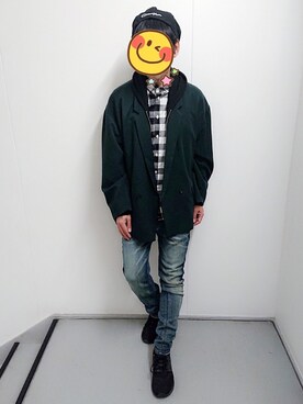 「Champion（チャンピオン）のアイテム（ハンチング/ベレー帽）」を使った、とんこつさん（メンズ・166cm）の春コーディネート