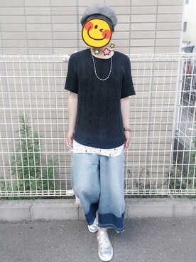 「HARE（ハレ）のアイテム（ハンチング/ベレー帽）」を使った、とんこつさん（メンズ・166cm）の春コーディネート
