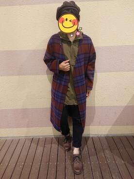 「HARE（ハレ）のアイテム（その他アウター、ブラウン系）」を使った、とんこつさん（メンズ・166cm）の秋コーディネート