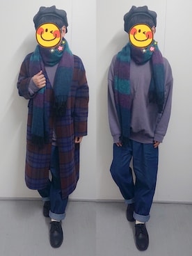 「SPINNS（スピンズ）のアイテム（キャスケット）」を使った、とんこつさん（メンズ・166cm）の冬コーディネート