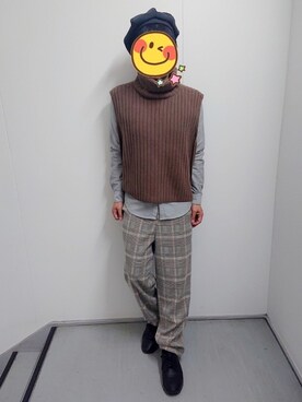 「SPINNS（スピンズ）のアイテム（キャスケット）」を使った、とんこつさん（メンズ・166cm）の春コーディネート