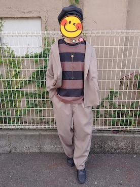 「SPINNS（スピンズ）のアイテム（キャスケット）」を使った、とんこつさん（メンズ・166cm）の秋コーディネート