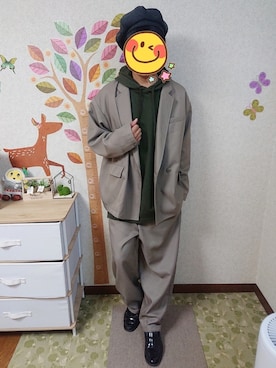 「SPINNS（スピンズ）のアイテム（キャスケット）」を使った、とんこつさん（メンズ・166cm）の秋コーディネート