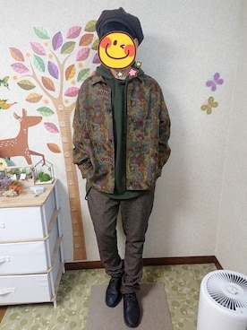 「SPINNS（スピンズ）のアイテム（キャスケット）」を使った、とんこつさん（メンズ・166cm）の冬コーディネート