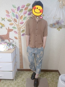 「Champion（チャンピオン）のアイテム（ハンチング/ベレー帽）」を使った、とんこつさん（メンズ・166cm）の夏コーディネート