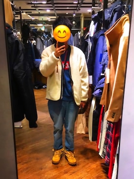 「BEAUTY&YOUTH UNITED ARROWS（ビューティーアンドユースユナイテッドアローズ）の【WEB限定】 by リバーシブル ボア/キルティング ジャケット（ブルゾン、ブラウン系）」を使った、KOBAさん（メンズ）の冬コーディネート