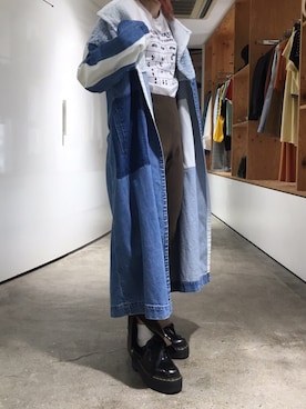 「mame（マメ）のアイテム（ジャケット/アウター）」を使った、あっこさん（レディース・153cm）の秋コーディネート