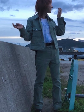 「ALLEGE（アレッジ）のアイテム（ジャケット/アウター）」を使った、あっこさん（レディース・153cm）の秋コーディネート