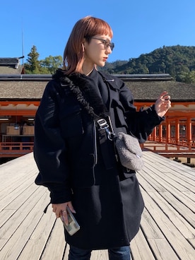 「AKIKOAOKI（アキコアオキ）のアイテム（その他アウター）」を使った、あっこさん（レディース・153cm）の秋コーディネート